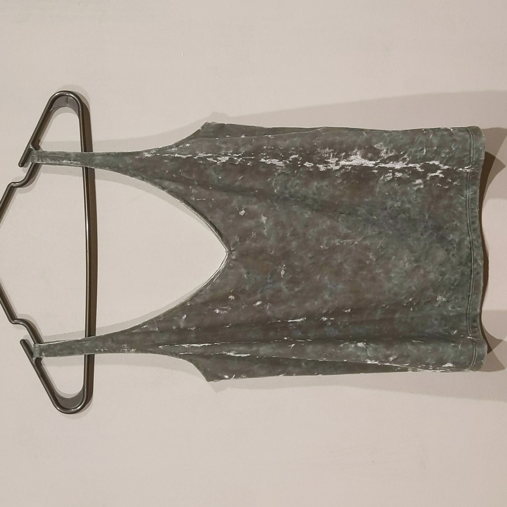 H&M crushed velvet strappy top, size small, mint green.